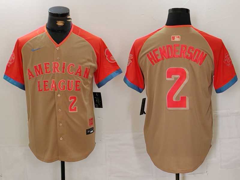 Mens Baltimore Orioles #2 Gunnar Henderson Number Cream 2024 All Star Limited Stitched Jersey